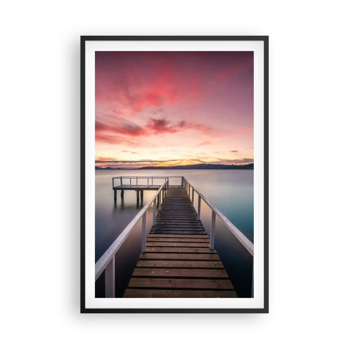Poster în ramă neagră - Flacăra blândă a serii - 61x91 cm