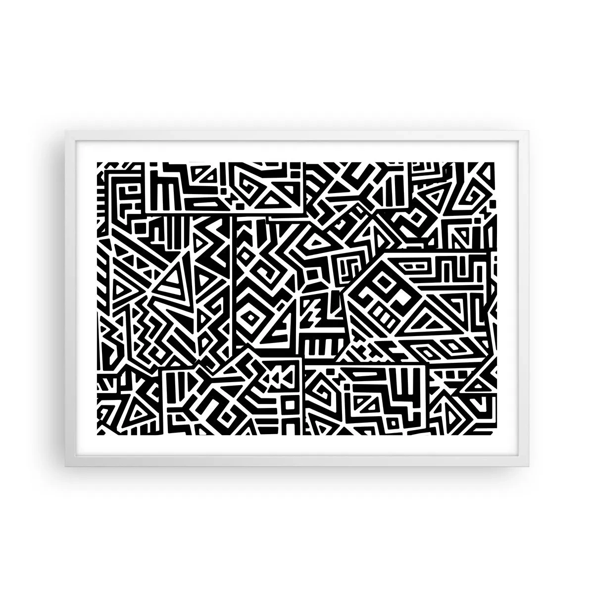 Poster în ramă albă - Compoziție precolumbiană - 70x50 cm