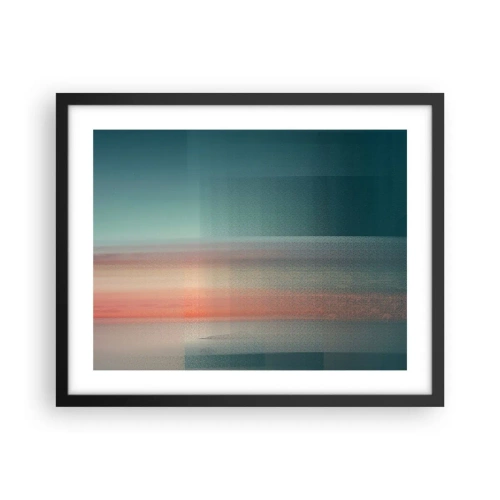 Poster în ramă neagră - Abstracție: unde de lumină - 50x40 cm