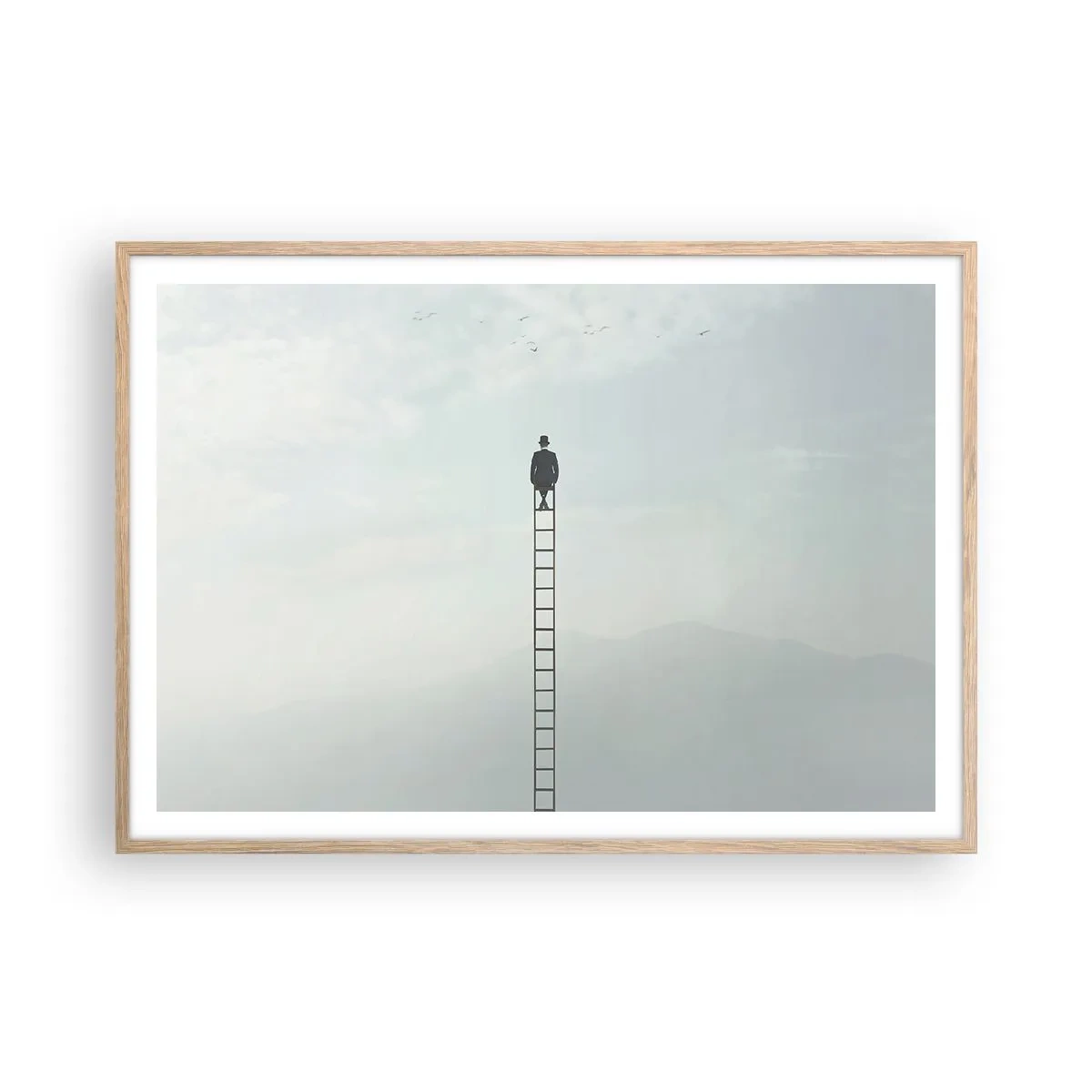 Poster în ramă de stejar deschis - Fii deasupra - 100x70 cm