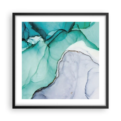 Poster în ramă neagră - Studiu în turcoaz - 50x50 cm