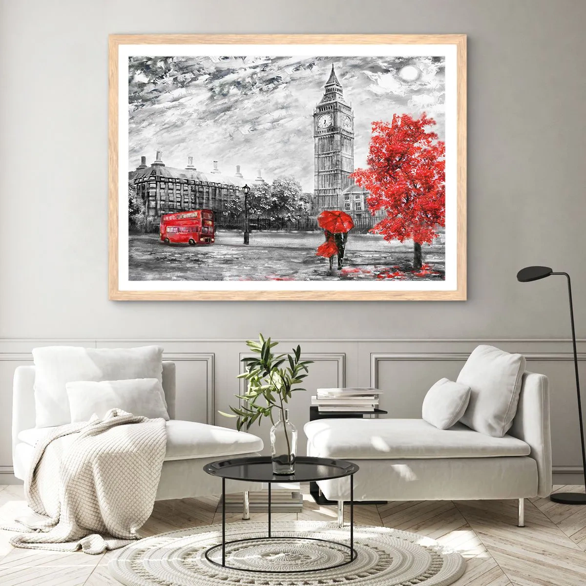 Poster în ramă de stejar deschis - O zi excitantă - 70x50 cm