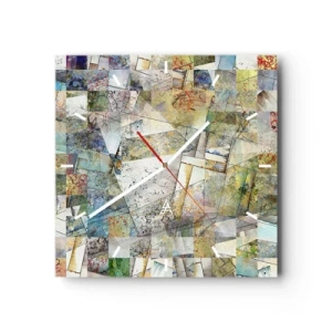 Ceas de perete - Ceas pe sticlă - Remaniere geometrică - 30x30 cm
