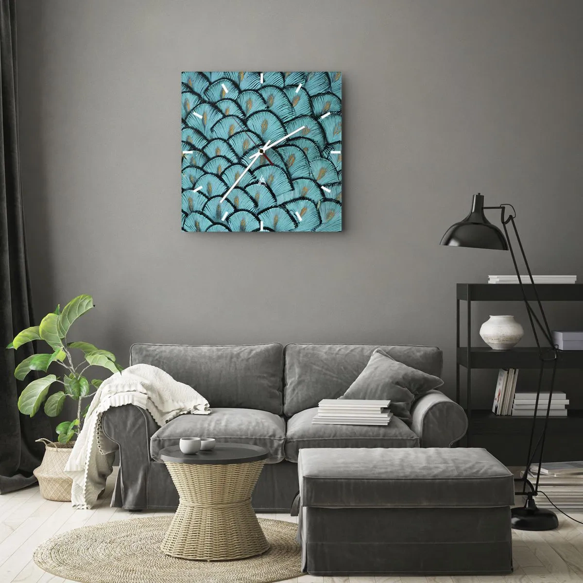 Ceas de perete - Ceas pe sticlă - Marea gală a penelor - 30x30 cm