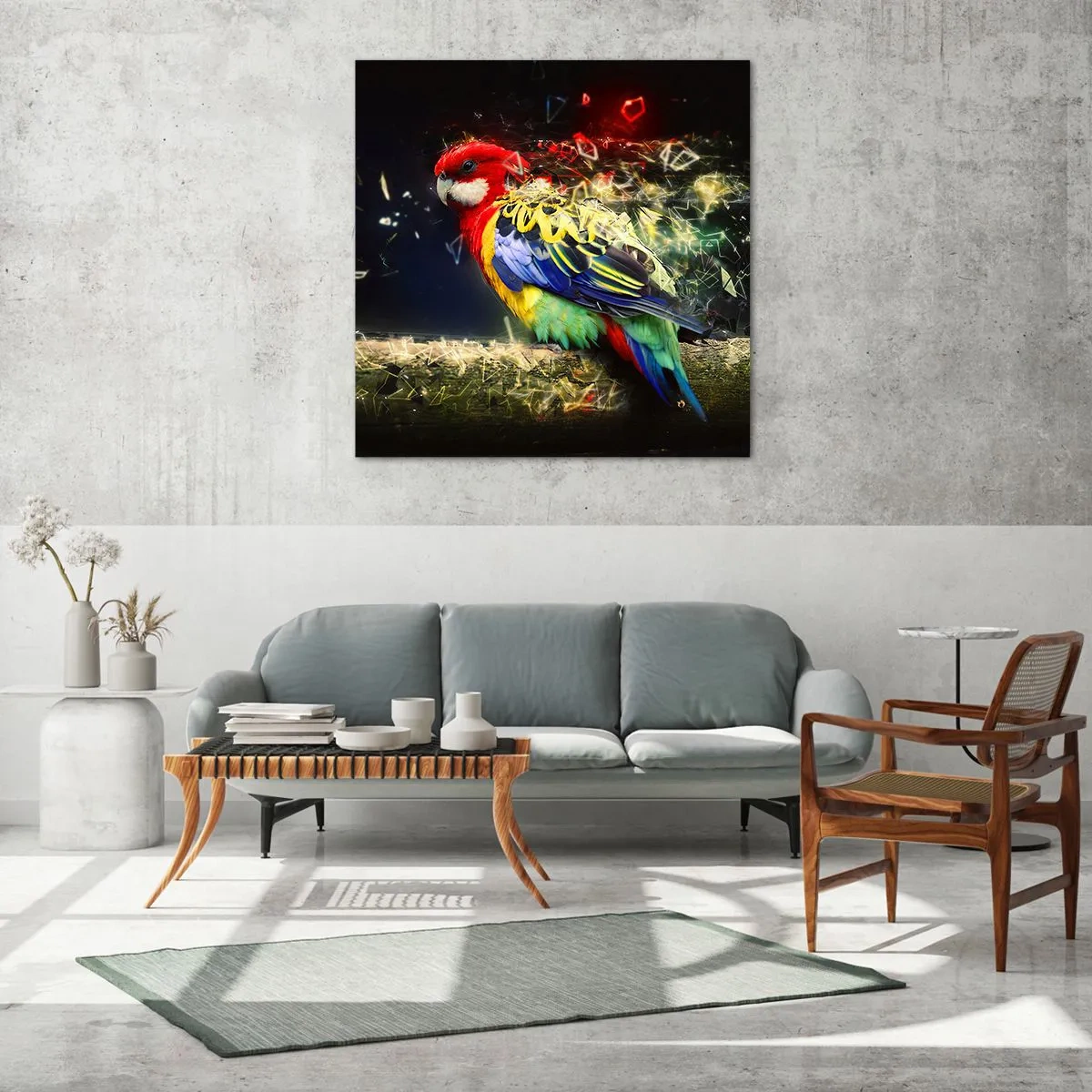 Tablou pe sticlă - Mesagerul strălucirii - 70x70 cm