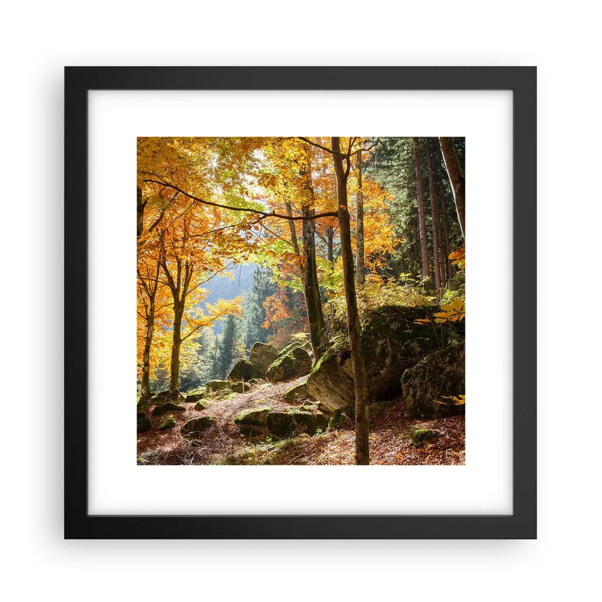Poster în ramă neagră - Timp de relaxare - 30x30 cm