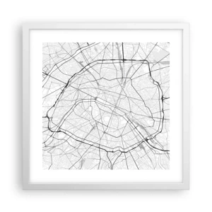Poster în ramă albă - Floarea Parisului - 40x40 cm