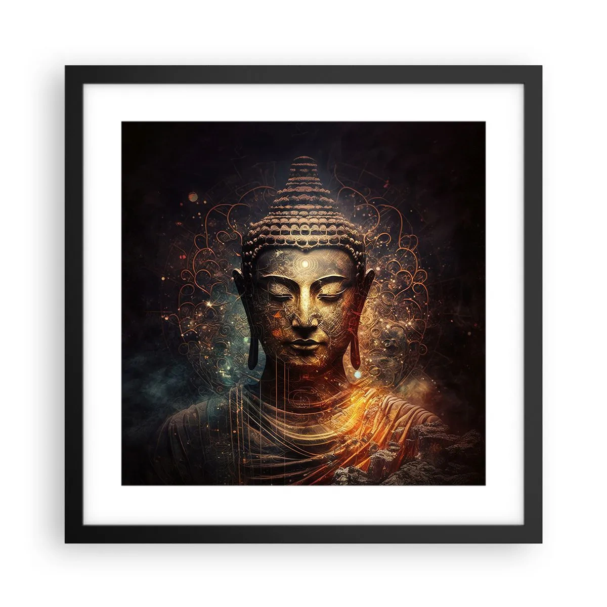 Poster în ramă neagră - Echilibru spiritual - 40x40 cm