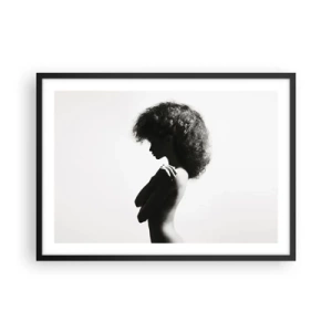 Poster în ramă neagră - Ca o floare pe o tulpină subțire - 70x50 cm