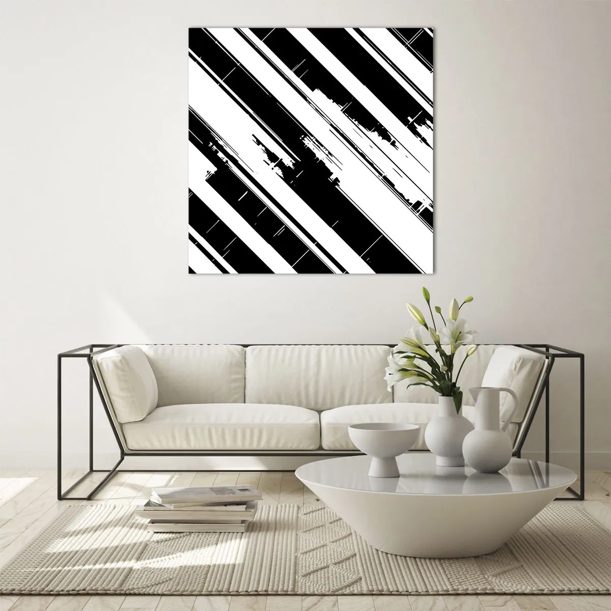 Tablou pe sticlă - Compoziție intensă și dinamică - 60x60 cm