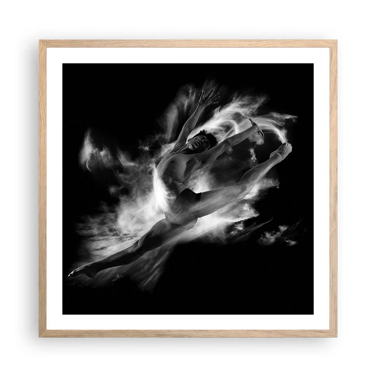 Poster în ramă de stejar deschis - Oprit în zbor - 60x60 cm