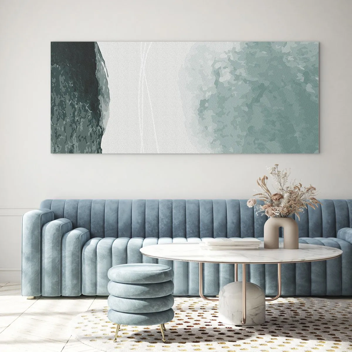 Tablou pe sticlă - Întâlnire cu ceața - 90x30 cm