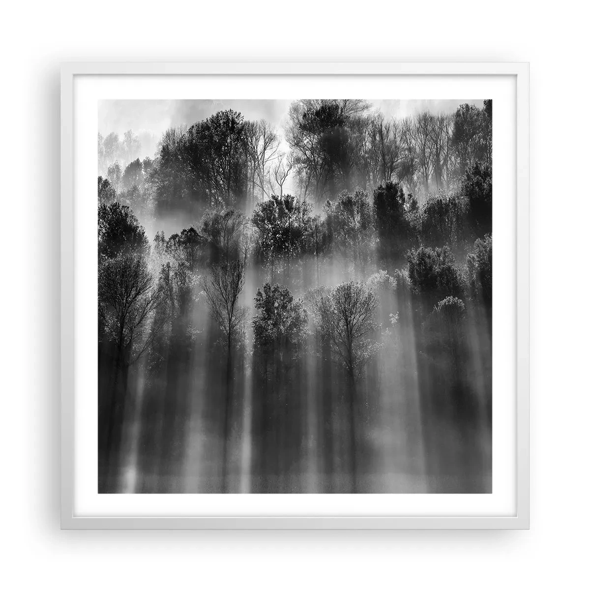Poster în ramă albă - În fluxuri de lumină - 60x60 cm