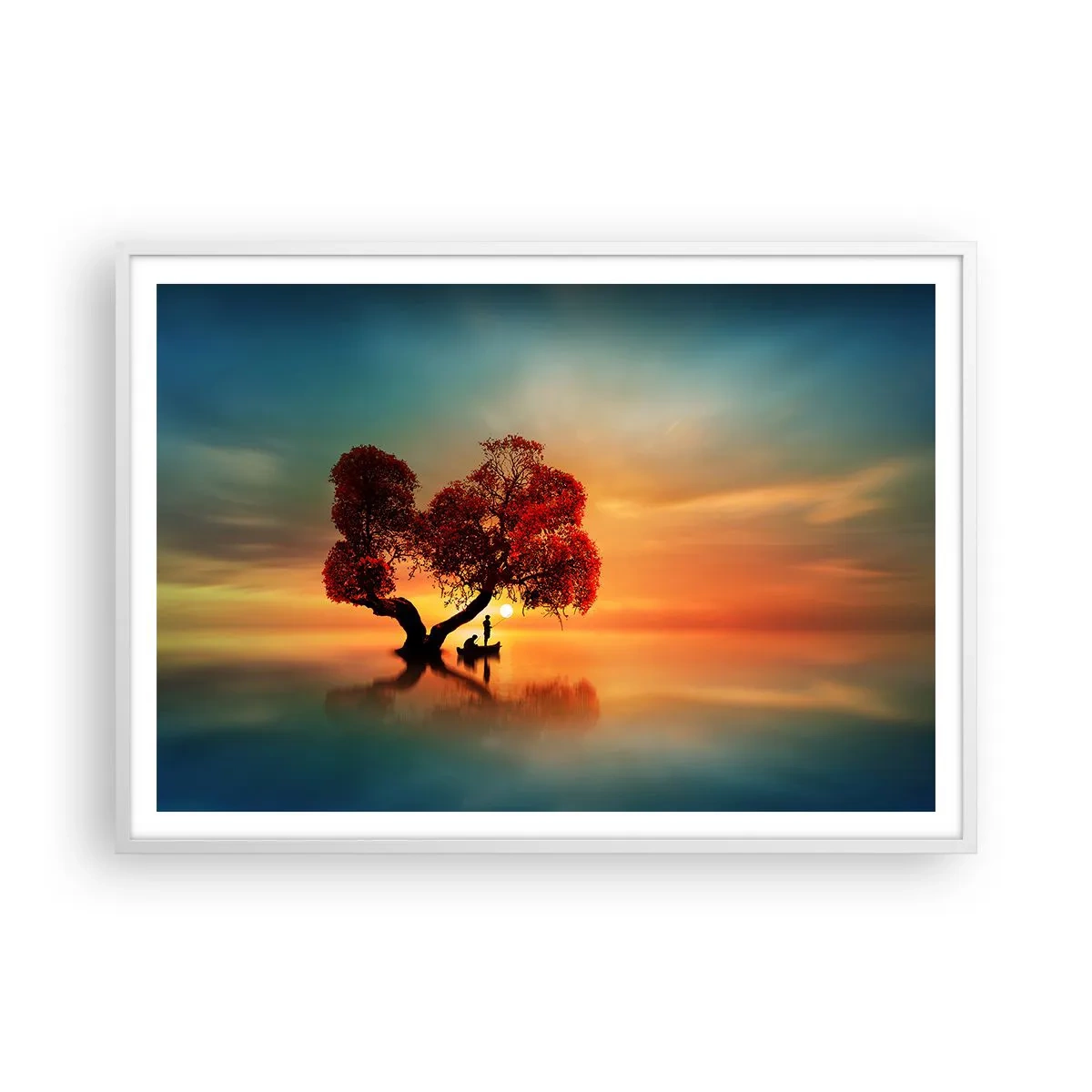 Poster în ramă albă - Lume îndepărtată și tăcută - 100x70 cm