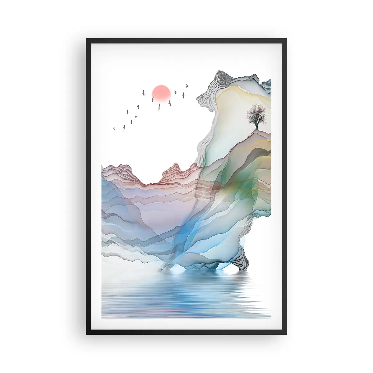 Poster în ramă neagră - Spre munții de cristal - 61x91 cm