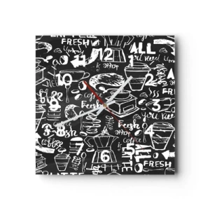 Ceas de perete - Ceas pe sticlă - All you need is… - 30x30 cm