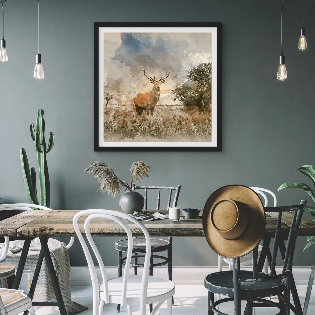 Poster în ramă neagră - Demnitate - putere - măreție - 50x50 cm