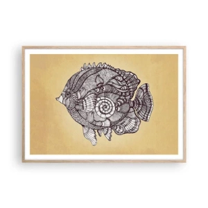 Poster în ramă de stejar deschis - Dintr-un ocean de ornamente - 100x70 cm