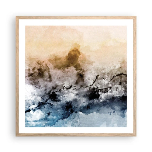 Poster în ramă de stejar deschis - Scufundate într-un vârtej de ceață - 60x60 cm