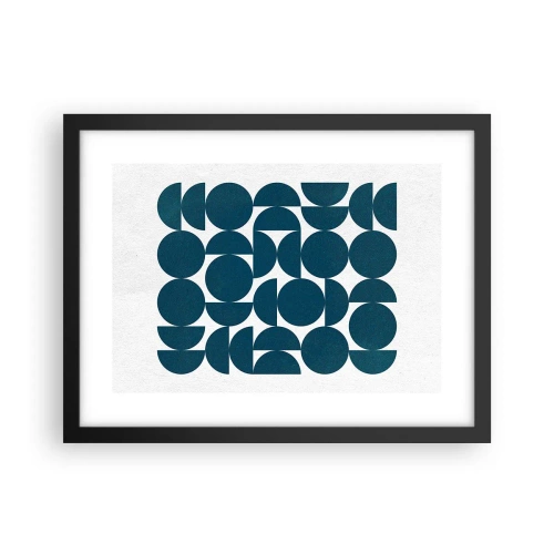 Poster în ramă neagră - Cercuri și semicercuri - 40x30 cm