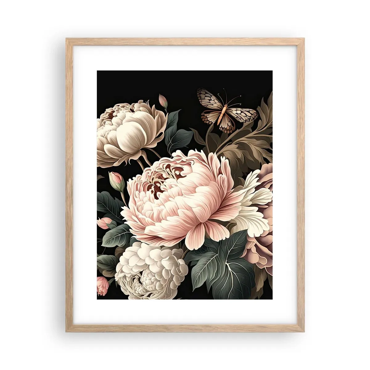 Poster în ramă de stejar deschis - În stil baroc - 40x50 cm