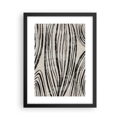 Poster în ramă neagră - Deversare de linii - 30x40 cm