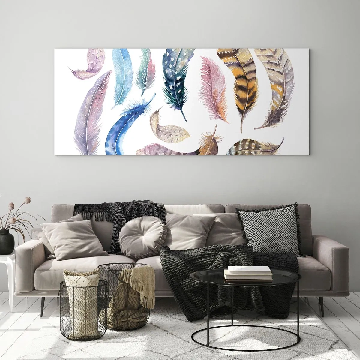 Tablou pe sticlă - Ușoare și colorate - 90x30 cm