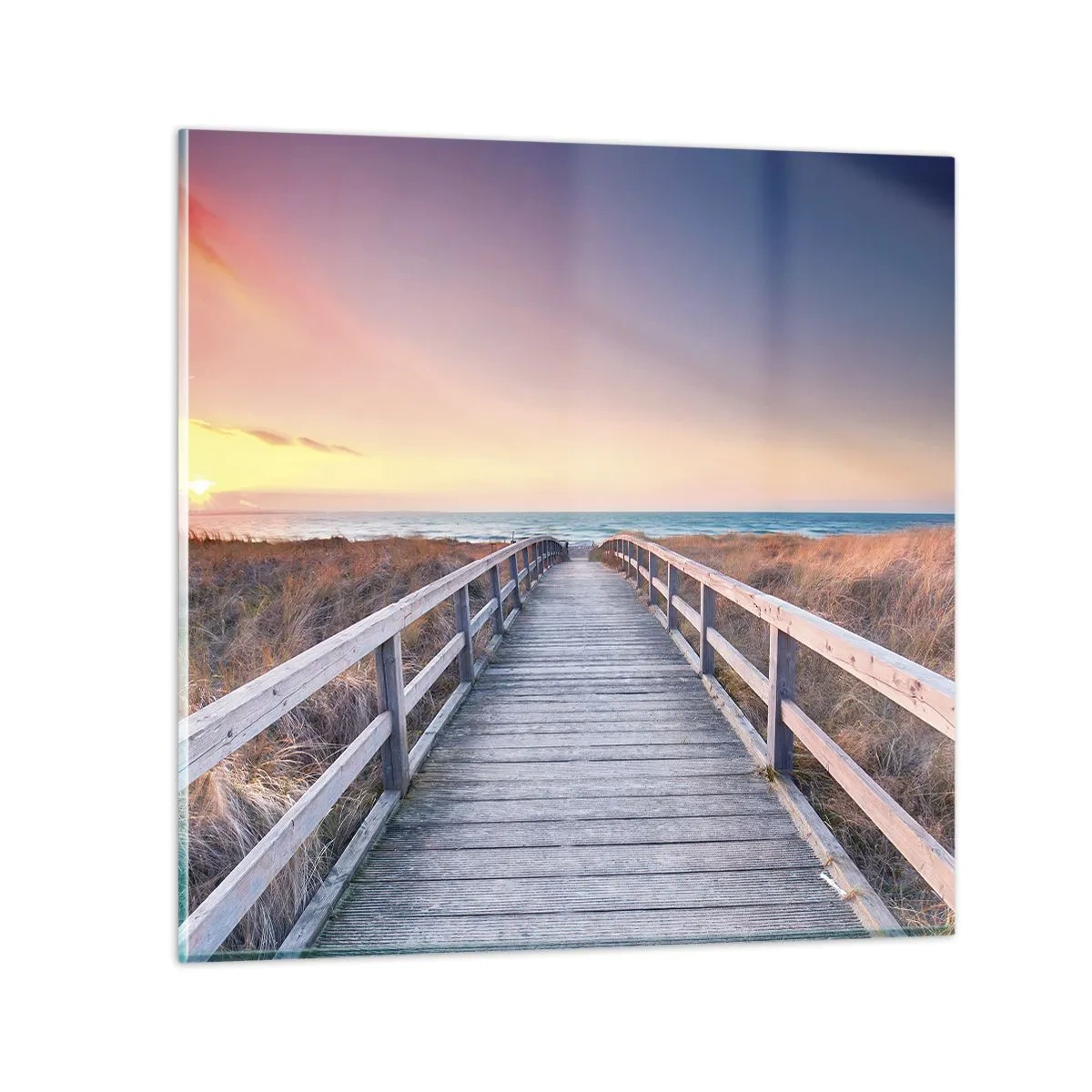 Tablou pe sticlă - Aurora baltică de seară - 60x60 cm