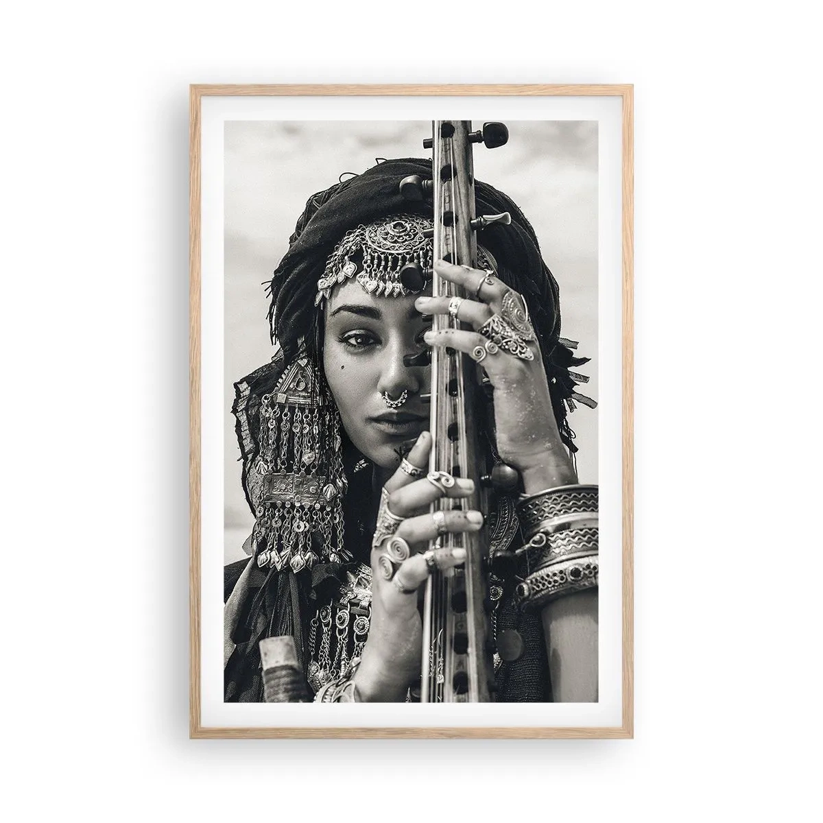 Poster în ramă de stejar deschis - Muzica orientală în sine - 61x91 cm