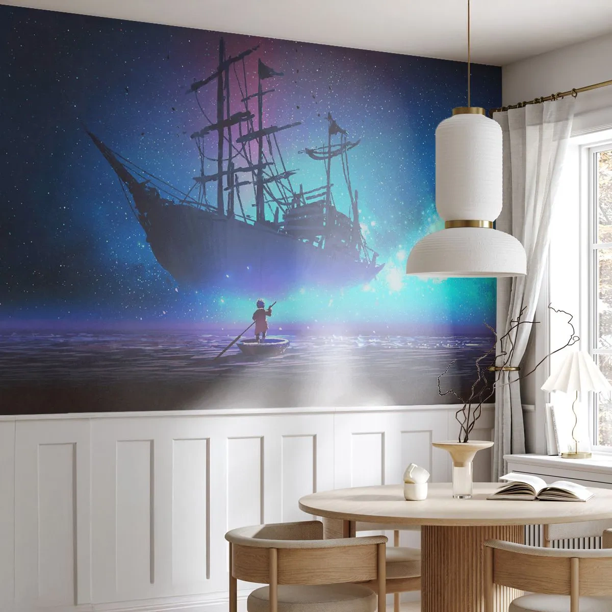Tapet Standard Eco - Întâlnirea cu mitul mării - Grafică, Fantezie, Corabie fantoma - 400x280 cm