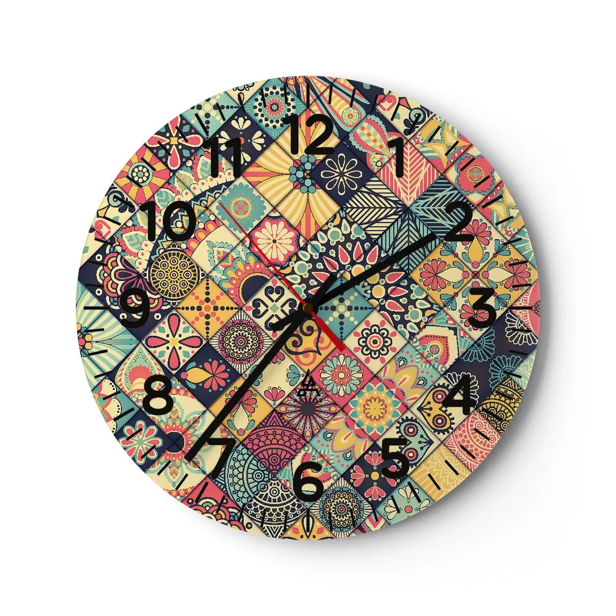Ceas de perete - Ceas pe sticlă - Clima marocană - 30x30 cm