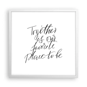 Poster în ramă albă - O simți și tu? - 50x50 cm