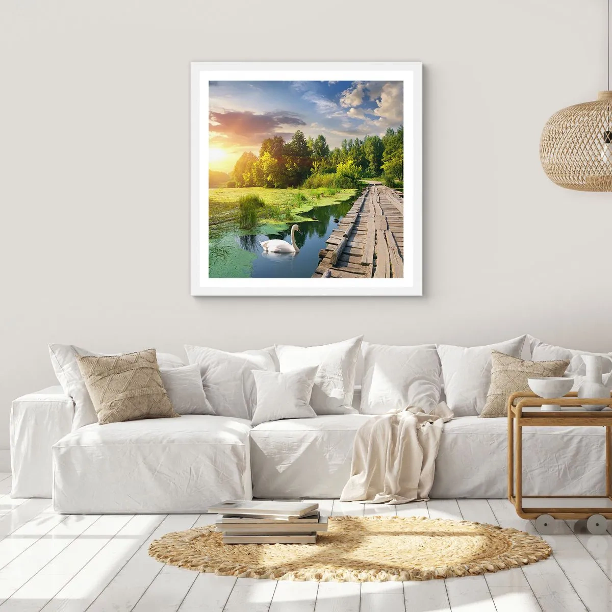 Poster în ramă albă - Vară, vară peste tot - 60x60 cm