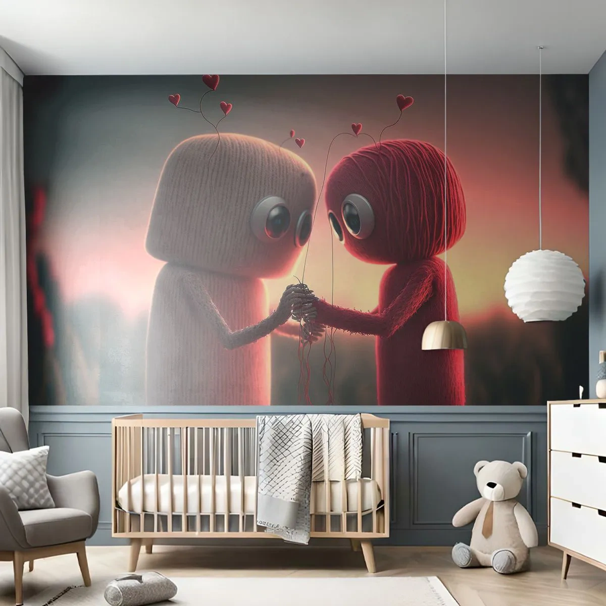 Tapet Premium Canvas - Toată lumea are voie să iubească - Lână, Pentru copii, Dragoste - 450x315 cm