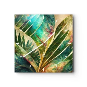 Ceas de perete - Ceas pe sticlă - Culorile tropicelor - 30x30 cm