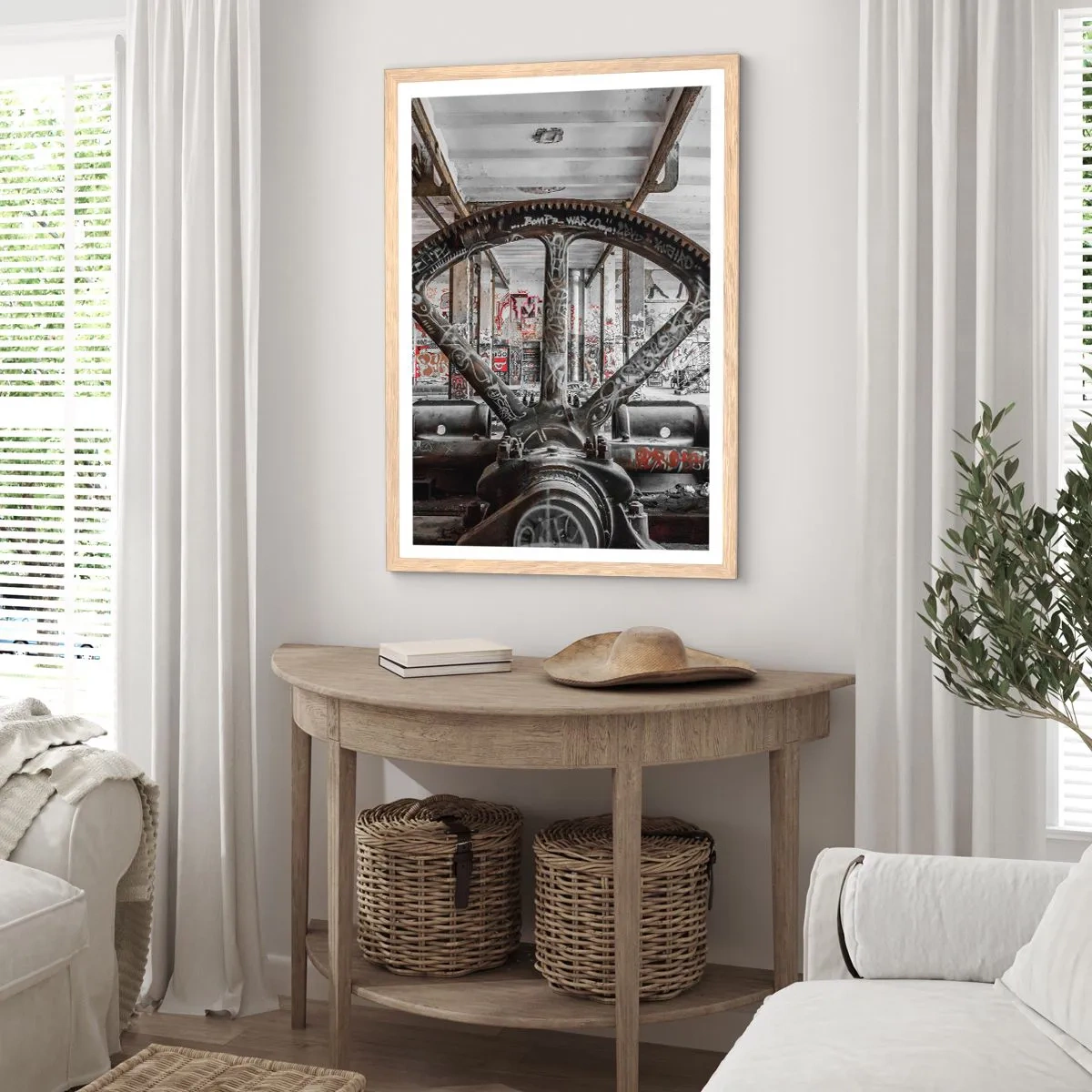 Poster în ramă de stejar deschis - Viața secretă a unei fabrici - 70x100 cm