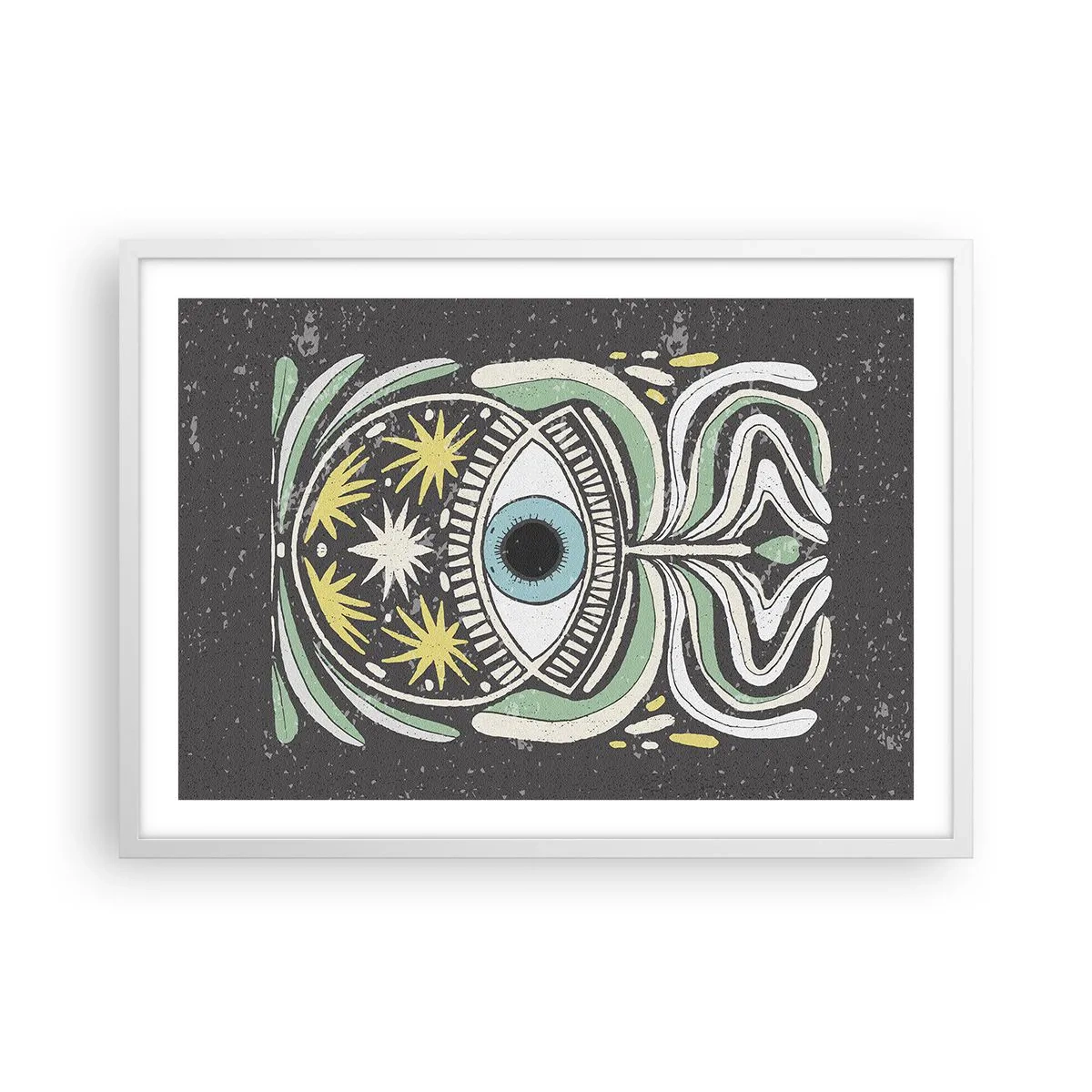 Poster în ramă albă - Ritualuri tribale - 70x50 cm