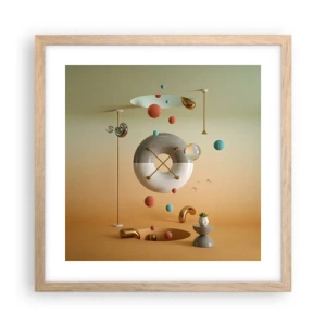 Poster în ramă de stejar deschis - Orice se poate întâmpla - 40x40 cm