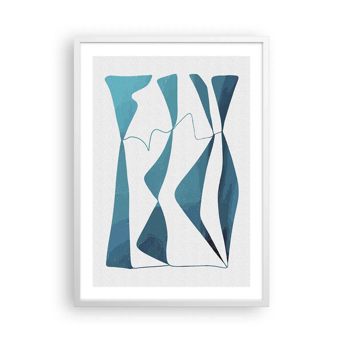 Poster în ramă albă - Abstracție: relație turcoaz - 50x70 cm