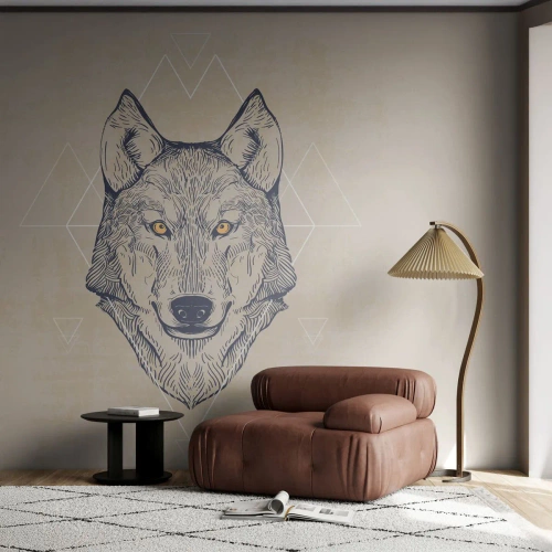 Tapet Autoadeziv Deluxe Sticker - Un alfa cu o privire pătrunzătoare - Animale, Câine, Huskii - 250x175 cm