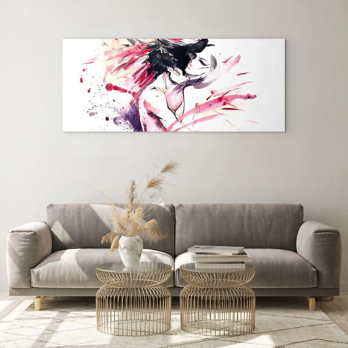 Tablou pe sticlă - Împlinirea amoroasă - 100x40 cm