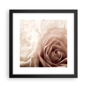 Poster în ramă neagră - În inima unui trandafir - 30x30 cm
