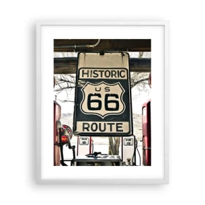Poster în ramă albă - O călătorie americană retro - 40x50 cm