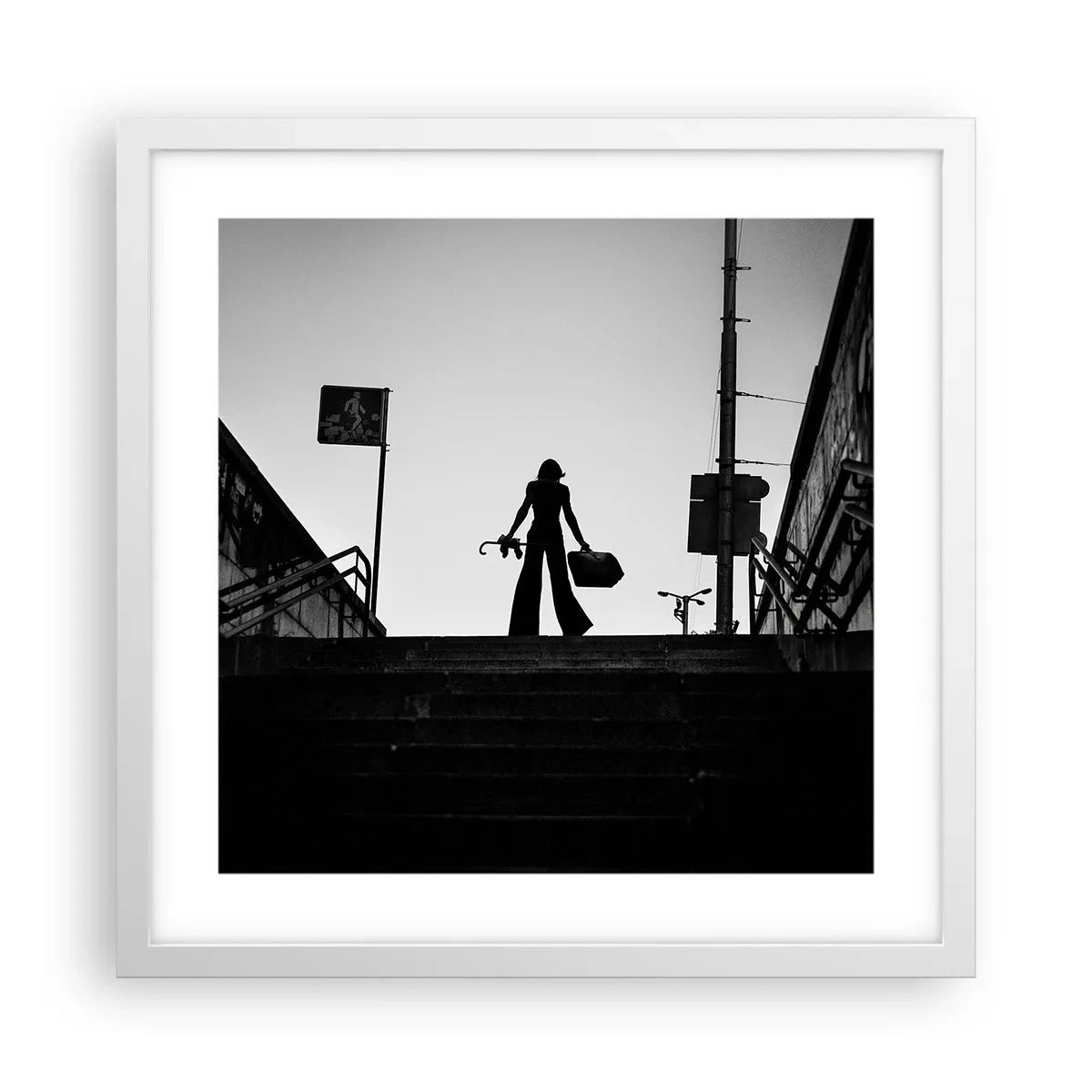 Poster în ramă albă - Rătăcire urbană - 40x40 cm