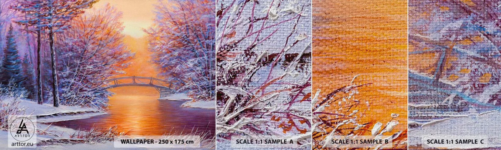 Mostră tapet Premium Canvas - Hai să ne întâlnim aici - Peisaj, Parc, Pod - 100x30 cm