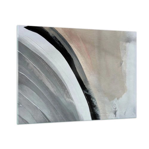 Tablou pe sticlă - Compoziție: arc de negru și gri - 100x70 cm