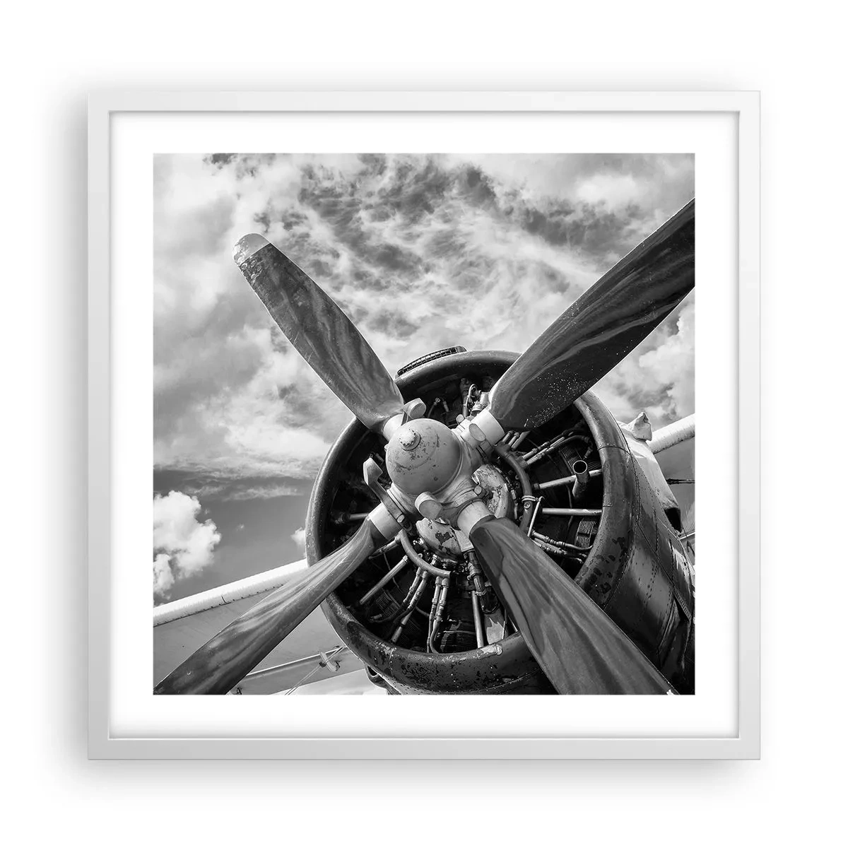 Poster în ramă albă - Cuceritorul cerului - 50x50 cm