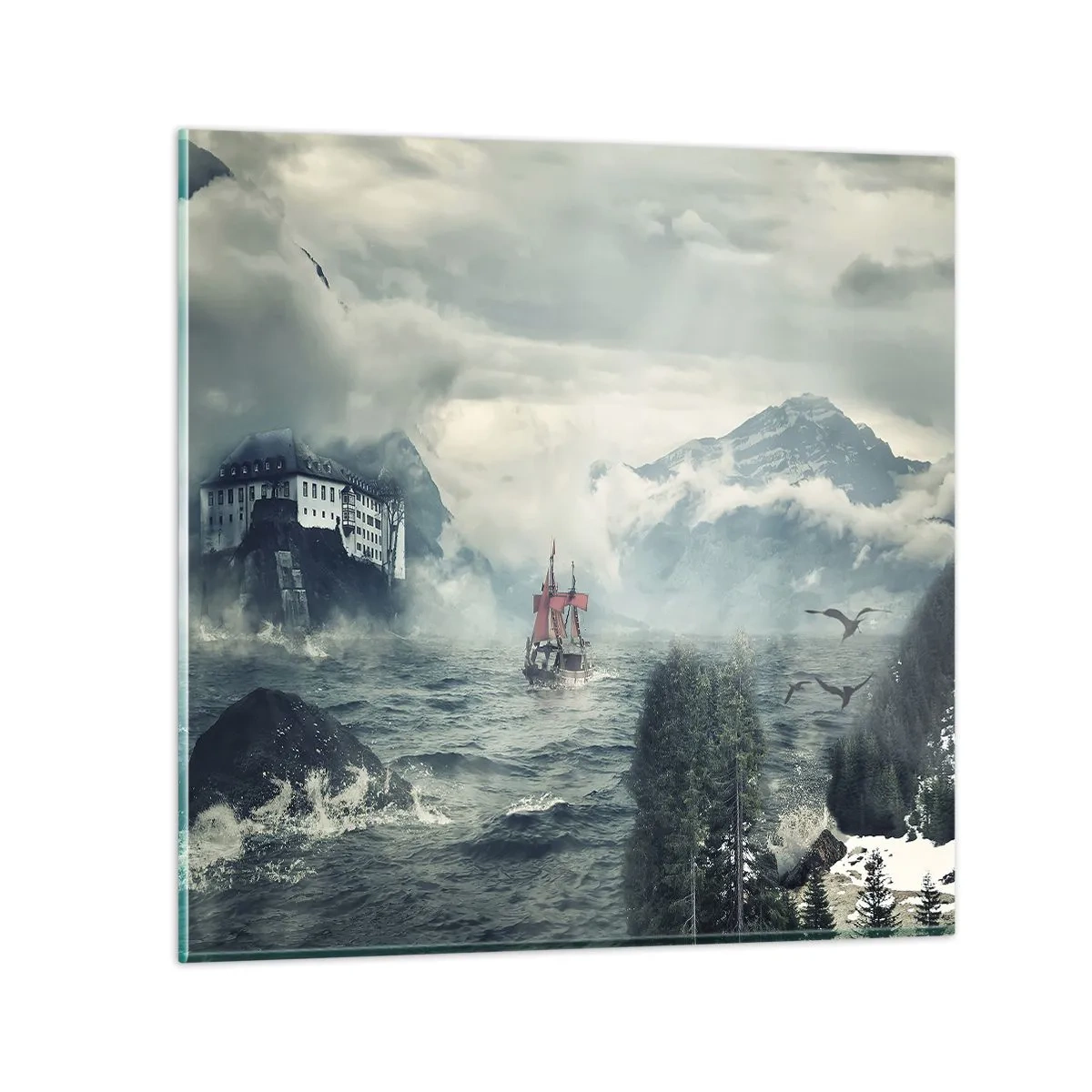 Tablou pe sticlă - Pe ape magice - 50x50 cm