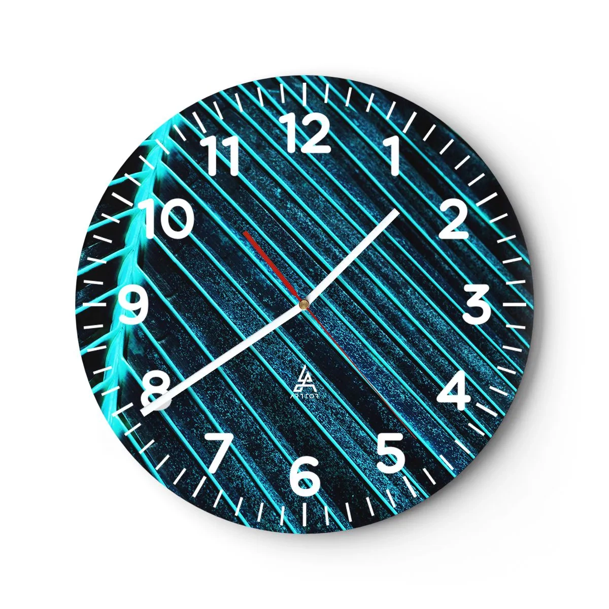 Ceas de perete - Ceas pe sticlă - Textura verdelui - 30x30 cm