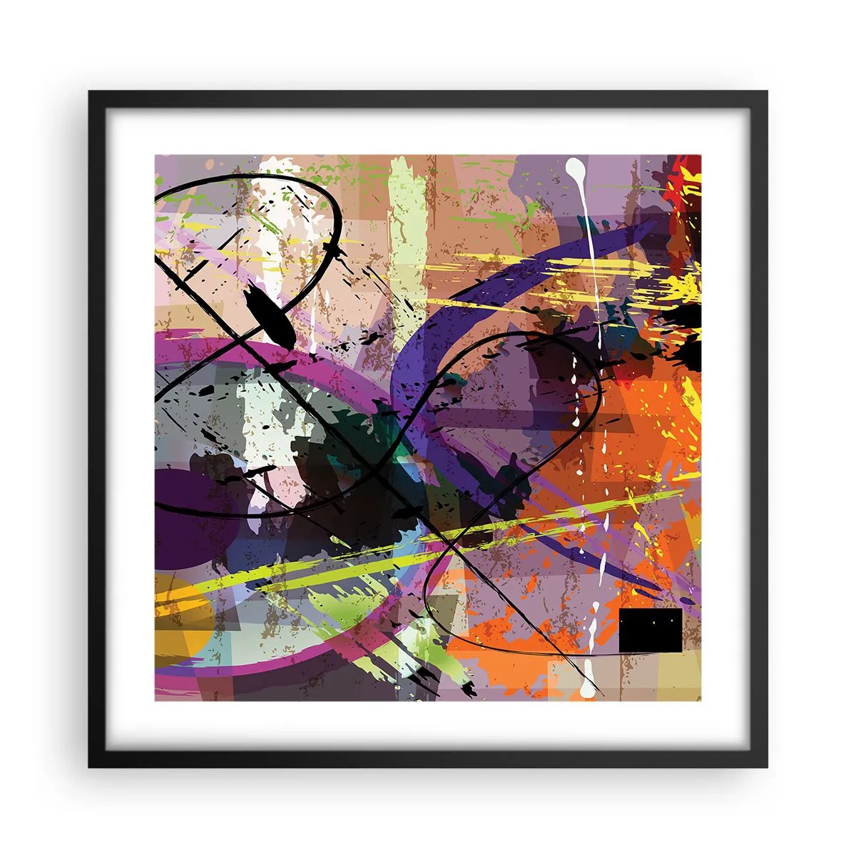 Poster în ramă neagră - Poate fi drept sau de jur împrejur - 50x50 cm